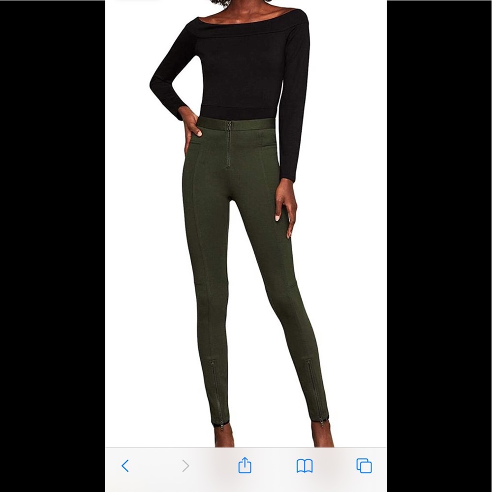 BCBGMAXAZRIA  NWT “Christopher “ leggings in deep olive color size L